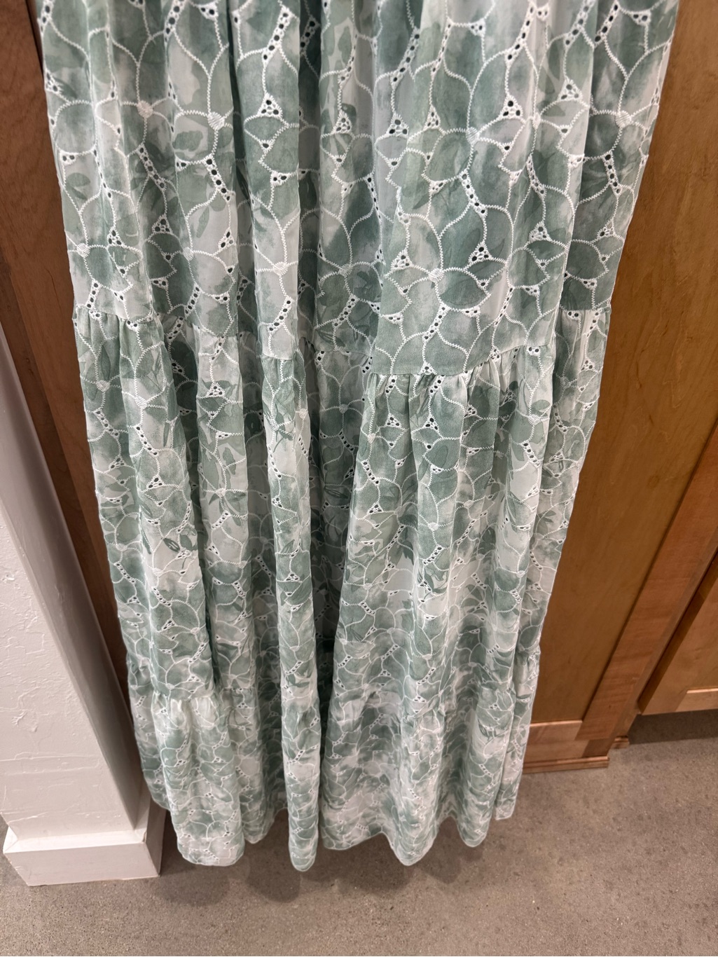 Baltic Born 1x Sage Green Floral Smocked Maxi Dress — image 3 of 5